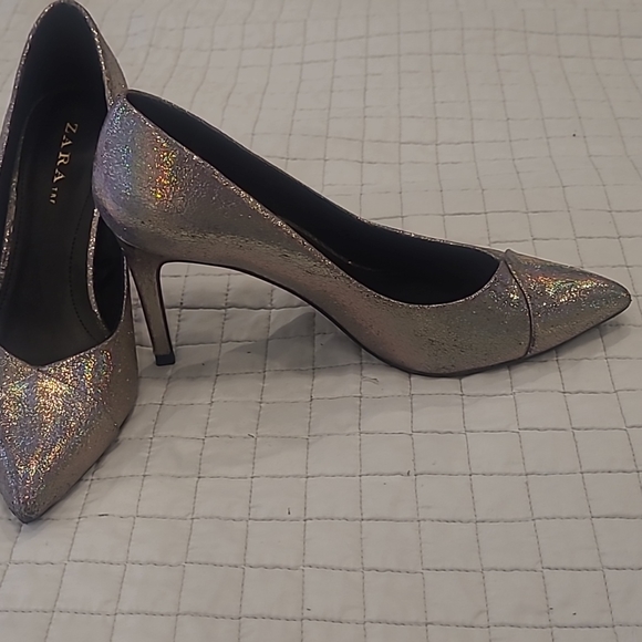 Zara silver sprarkly heels - Picture 2 of 8